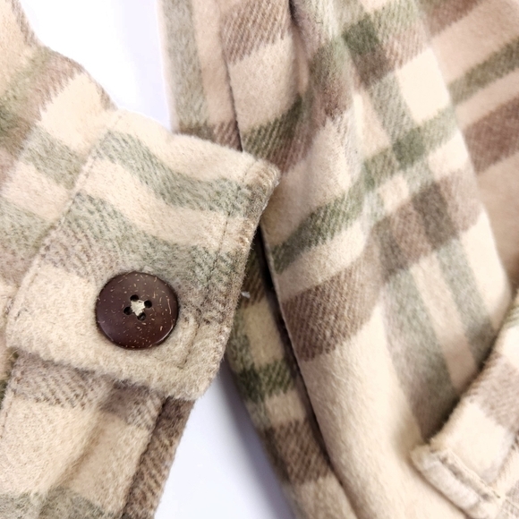 Oat New York Belted Sweater Coat Sz Medium Beige Green Tan M - Picture 3 of 12